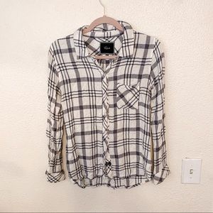Rails White and Black Plaid Soft Flannel Shirt